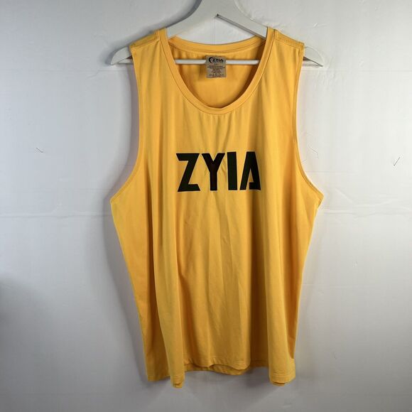 Zyia Active Sz XXL Bengal Tank Y Mesh Letter Sleeveless Yellow Orange Spell Out - Picture 4 of 10